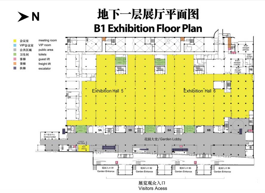 北京国家会议中心地下一层展厅平面图